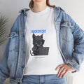 Hacker Cat T-Shirt — Cute Black Cat at Laptop Graphic Tee