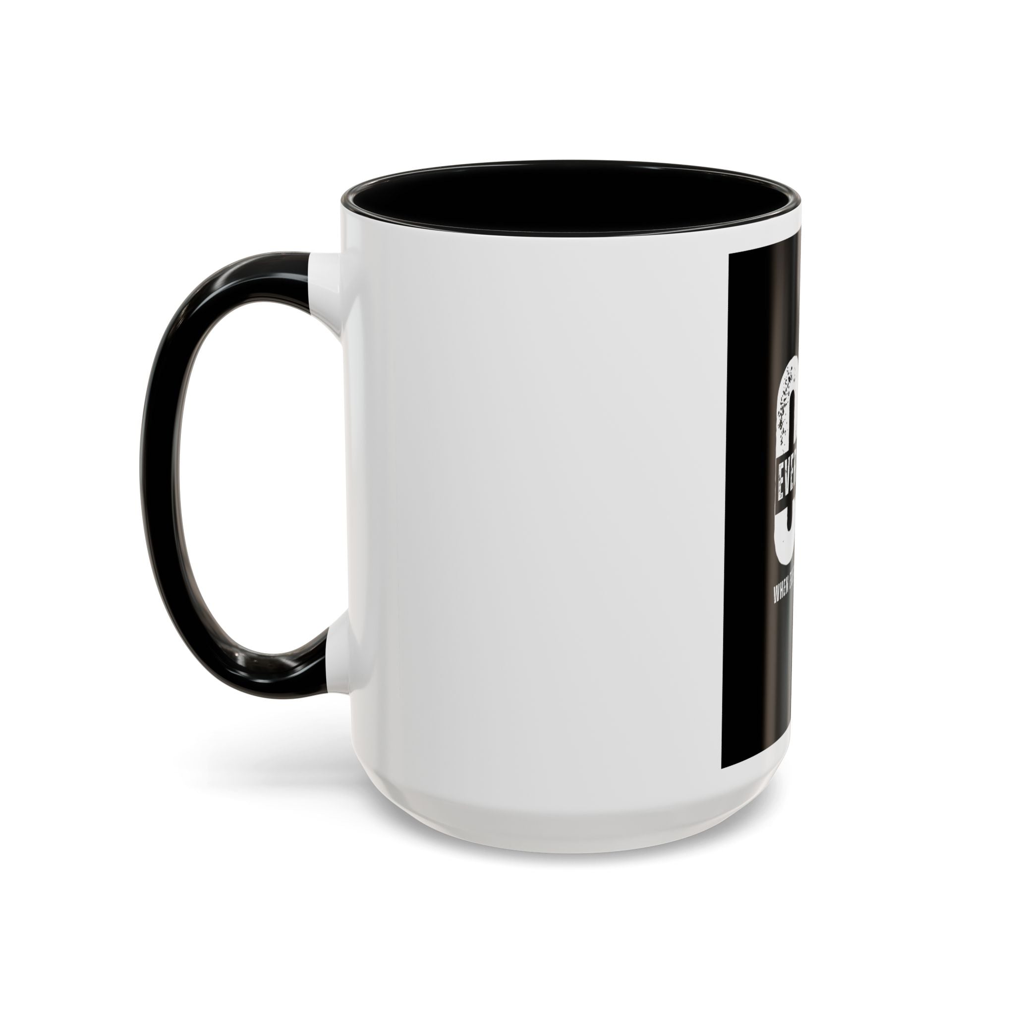 Everything OK? Distressed Typography Accent Mug — “OK / EVERYTHING” Sarcastic 11/15oz