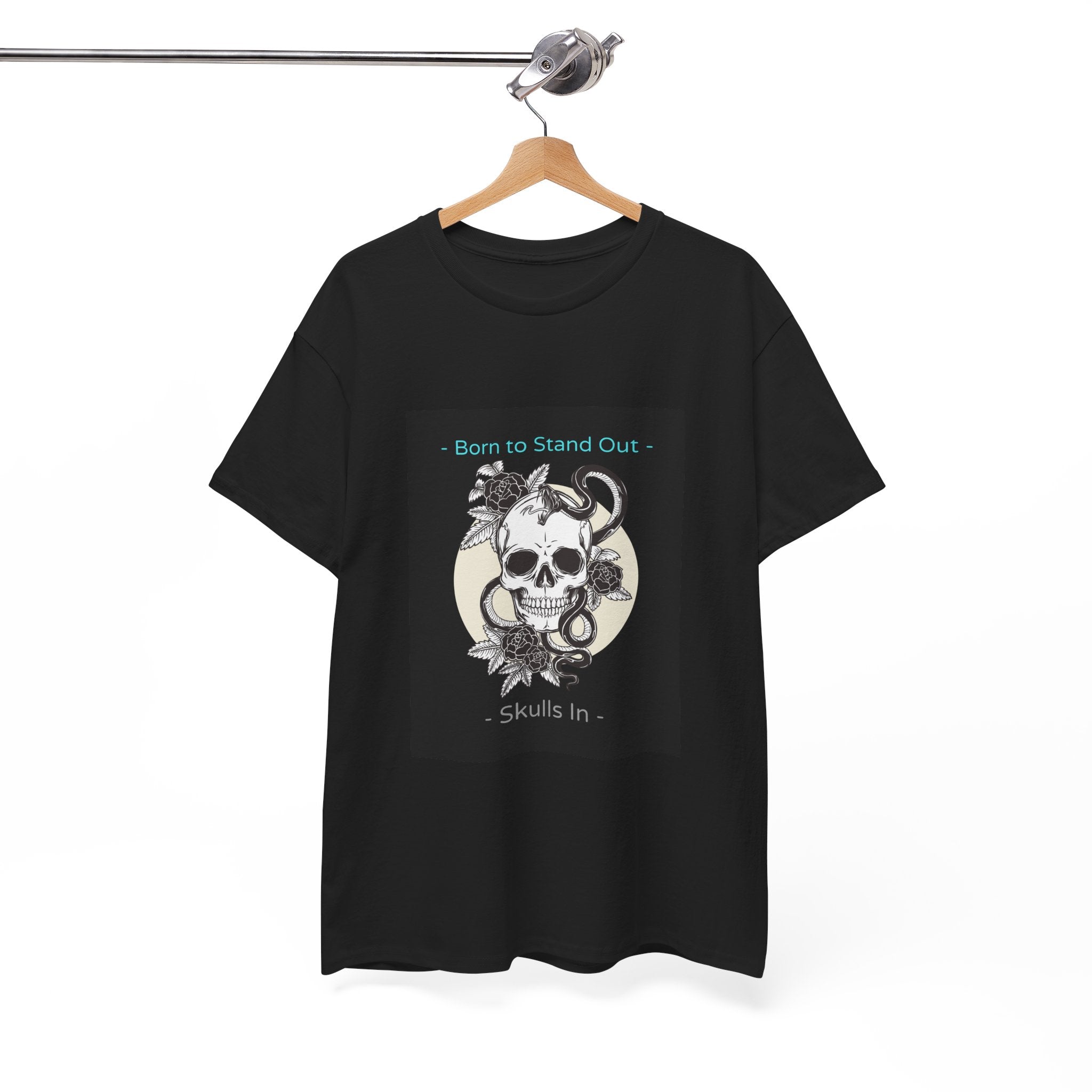 Skull Graphic Tee — "Born to Stand Out" Retro Floral Design